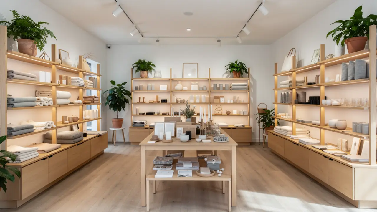 Einladender Einzelhandelsshop mit Produktauslage