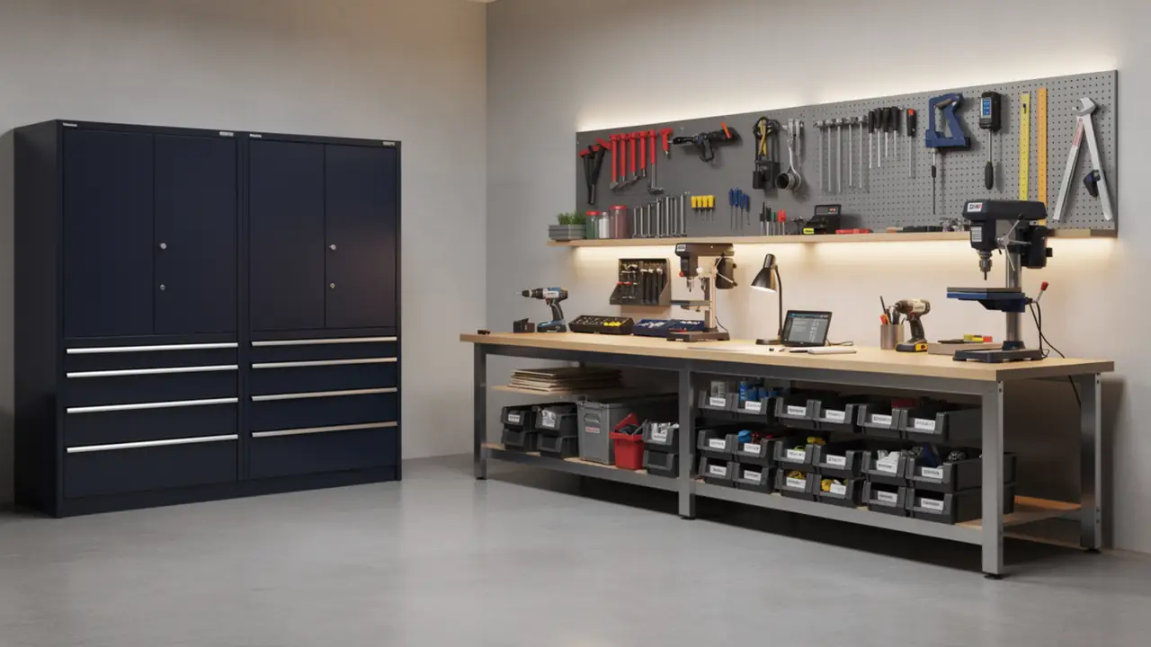 Handwerksbetrieb mit professioneller Werkstattausrüstung